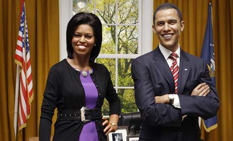 Voskové figuríny Michelle a Baracka Obamových v muzeu Madame Tussaud