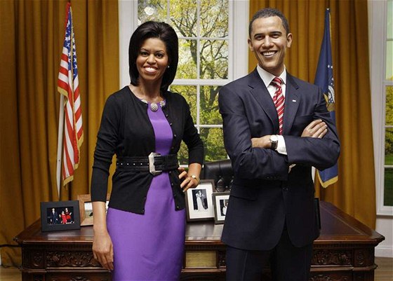 Voskové figuríny Michelle a Baracka Obamových v muzeu Madame Tussaud