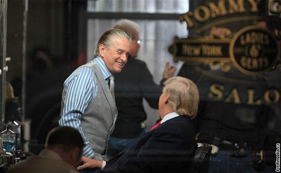 z natáení filmu Wall Street 2 (Michael Douglas, Donald Trump)