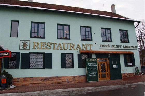 Restaurace Vinné sklepy v Lechovicích.