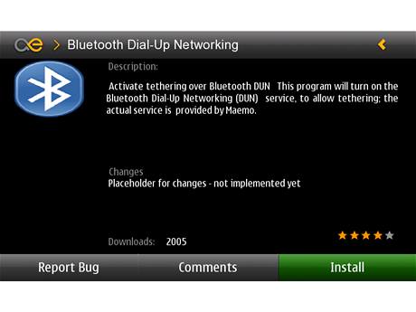 Aplikace pro Nokia N900 - Bluetooth DUN