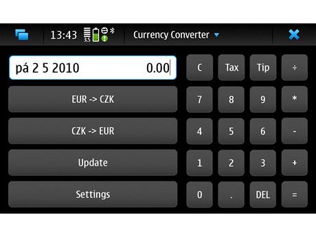 Aplikace pro Nokia N900 - Currency Converter