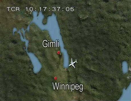 Let 143 Air Canada. - Gimli nebo Winnipeg?