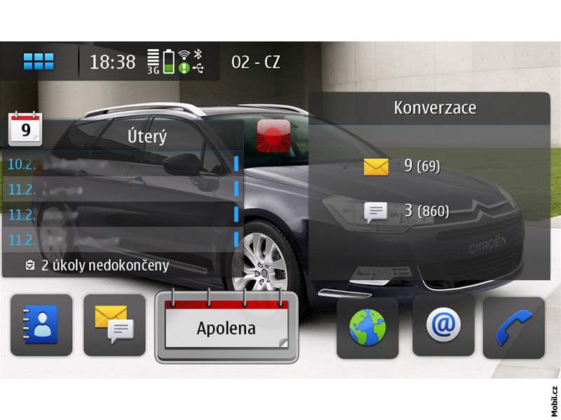 Aplikace pro Nokia N900 - Conversations Inbox Widget