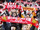 Liverpool: Fanoušci na stadionu Anfield Liverpool: Fanoušci na stadionu Anfield