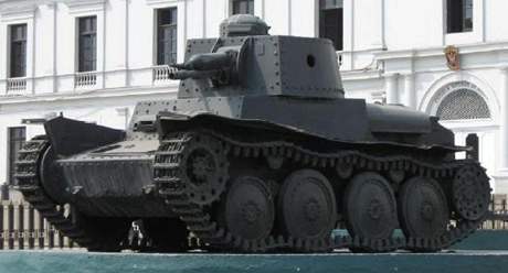 Tank eskoslovenské výroby LTP 38 v Peru