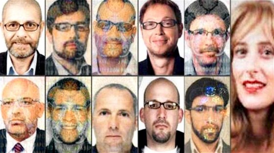 Skupina jedenácti podezelých, kteí údajn zvradili vysoce postaveného lena Hamasu Mahmúda Mabhúha.