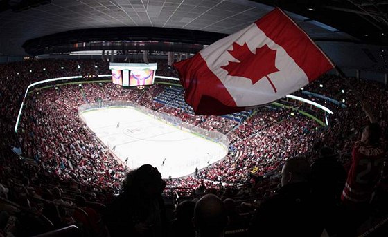 Aréna Canada Hockey Place ped zápasem Kanaan. 