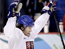 Jaromr Jgr pi trninku eskch hokejist na olympijskch hrch ve Vancouveru.