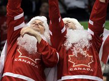 Fanouci Kanady pi utkn s Ruskem v olympijskm tvrtfinle.