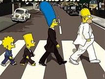 Ikonickou fotografii Abbey Road se leny skupiny Beatles rozpoznme kdykoli, zde se j inspirovali Simpsonovi.