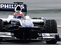 Rubens Barrichello s Williamsem pi testech v Barcelon