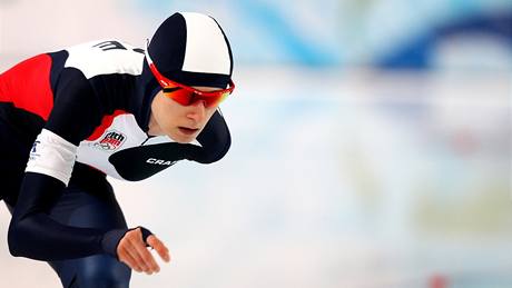 Rychlobruslaka Martina Sáblíková na trati olympijského závodu na 5000 metr