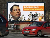 Billboard parodujc pedvolebn plakty SSD s Jim Paroubkem.