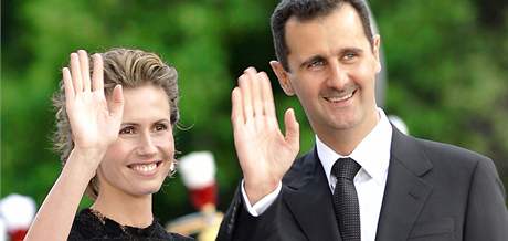 Syrský prezident Bashar Assad s manelkou Asmou.