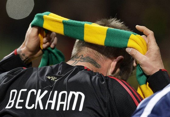 PEDMT DOLINÝ. álou v pvodních barvách Manchesteru ml dát Beckham najevo odpor k americkým majitelm klubu.