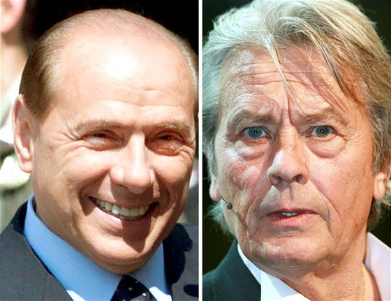 Silvia Berlusconiho (vlevo) by ml ve filmu o noci strávené s prostitukou hrát Alain Delon.