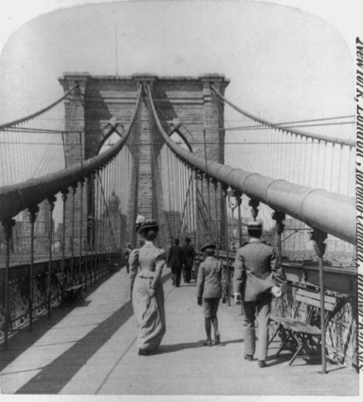 Promenáda na Brooklynském most v roce 1899