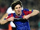 Lionel Messi, tonk Barcelony, se raduje ze svho dalho glu. V duelu proti Valencii se trefil hned tikrt.