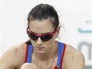 Jelena Isinbajevov se chyst na finle bhem HMS v Dauh