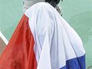 Francouzsk trojskokan Teddy Tamgho krtce pot, co na halovm MS pekonal svtov rekord