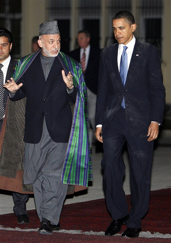 Hamíd Karzáí pi setkání s Barackem Obamou
