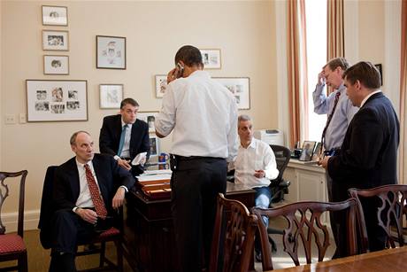 Barack Obama v Blm dom v nedli, kdy prola jeho zdravotn reforma hlasovnm ve Snmovn reprezentant (21. bezna 2010)