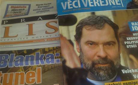 Ve volební kampani strany sázejí i na své vlastní noviny (na snímku Praské listy sociální demokracie a asopis Vci veejné).