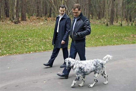 Prezident Medvedv se svým psem