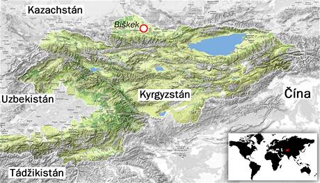 Mapa Kyrgystnu