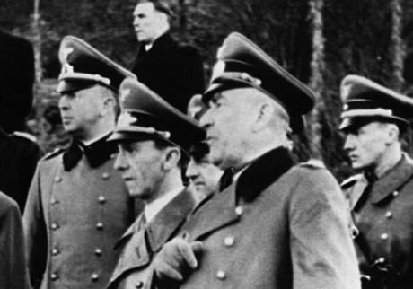 Vdce norské kolaborantské vlády Quisling s nmeckým ministrem propagandy Josephem Goebbelsem.