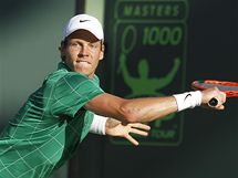 Tom Berdych bojuje na tenisovm turnaji v Miami.