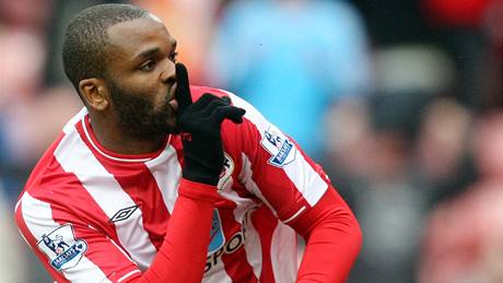 Darren Bent, útočník Sunderlandu, se raduje ze svého gólu Darren Bent, útočník Sunderlandu, se raduje ze svého gólu