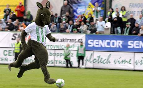 Fotbalist Bohemians Praha k zpasu na stadionu Bohemians 1905 nenastoupili. Divky bavil alespo maskot domcho tmu.