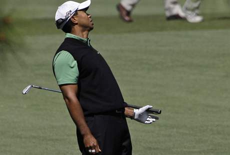 Tiger Woods a jeho emoce pi Masters 2010.