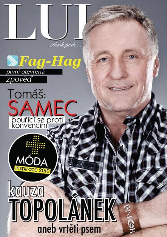 Titulní stránka asopisu Lui magazine, kde ml vyjít rozhovor s Mirkem Topolánkem