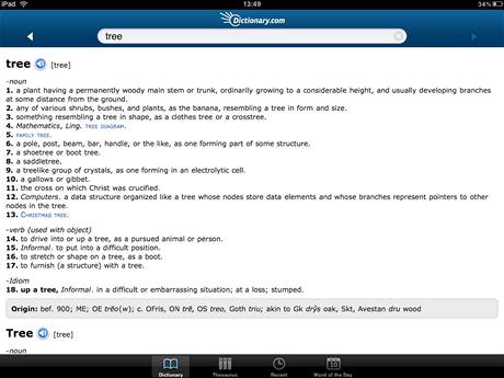 iPad - Dictionary