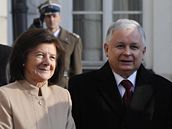 Polsk prezident Lech Kaczyski a jeho manelka Maria