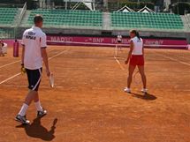 Petr Pla a Petra Kvitov trnuj v arelu Foro Italico v m ped semifinle Fed Cupu