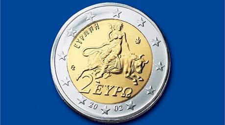 ecká euromince. Ilustraní foto