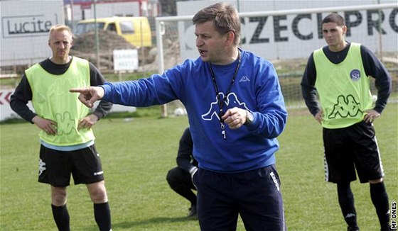 Momentka z tréninku fotbalového Slovácka.