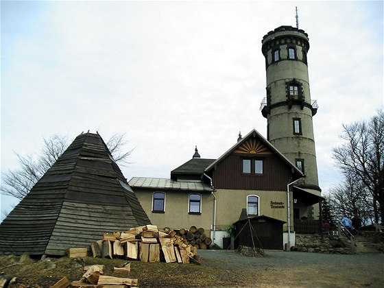 Rozhledna na Hvozdu z roku 1892