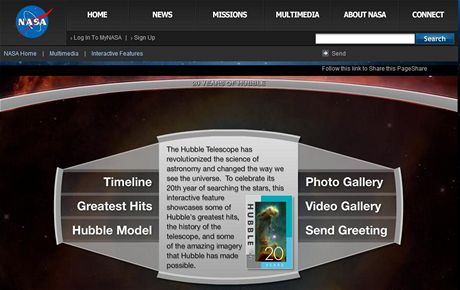 NASA pipravila speciln strnky k 20. narozeninm teleskopu Hubble