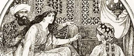eherezáda a sultán na kresb z roku 1898.