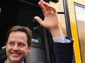 Posledn hodiny volebn kampan. Na snmku Nick Clegg (5. kvtna 2010)