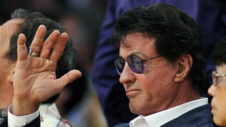 Sylvester Stallone v hlediti bhem utkání LA Lakers - Utah Jazz