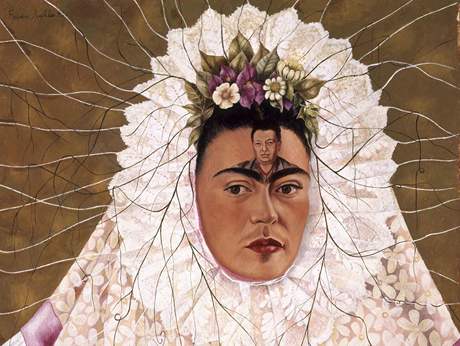 Frida Kahlo: Autoportrt jako Tehuana aneb Diego v mch mylenkch, 1943 