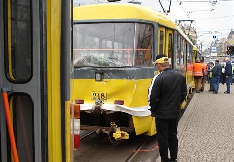 V Plzni se srazily tramvaje. (10. kvtna 2010)