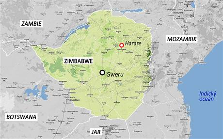 Mapa Zimbabwe