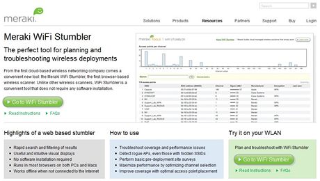 Meraki WiFi Stumbler